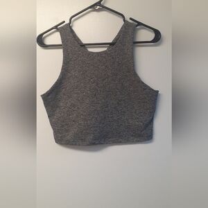 Gray Knit Kyodan Racerback Crop Top - size large